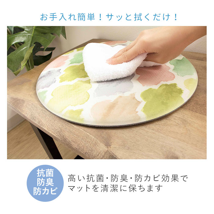 チェアパッド 丸 通販 おしゃれ チェアマット 椅子用 座布団 Pvc製 35cm 拭ける いす用 クッション まる型 円型 イス インテリア 拭くだけ パッド お掃除簡単 座面クッション ジャングル 新生活 防ダニ 防臭 防炎 ファブリック ジャングル Backyard Family Jre Point