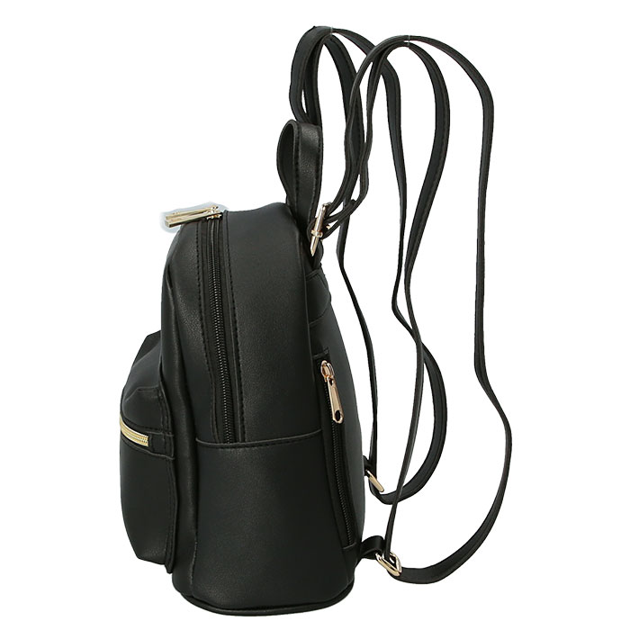 リュック 小さめ レディース 軽量 通販 大人 かわいい ミニリュック 中学生 小学生 おしゃれ 黒 ブラック 通勤 サブバッグ シンプル 無地 フェイクレザー 合皮 背面ファスナー シンプルミニリュック 25 ダークブラウン Backyard Family Jre Pointが 貯まる