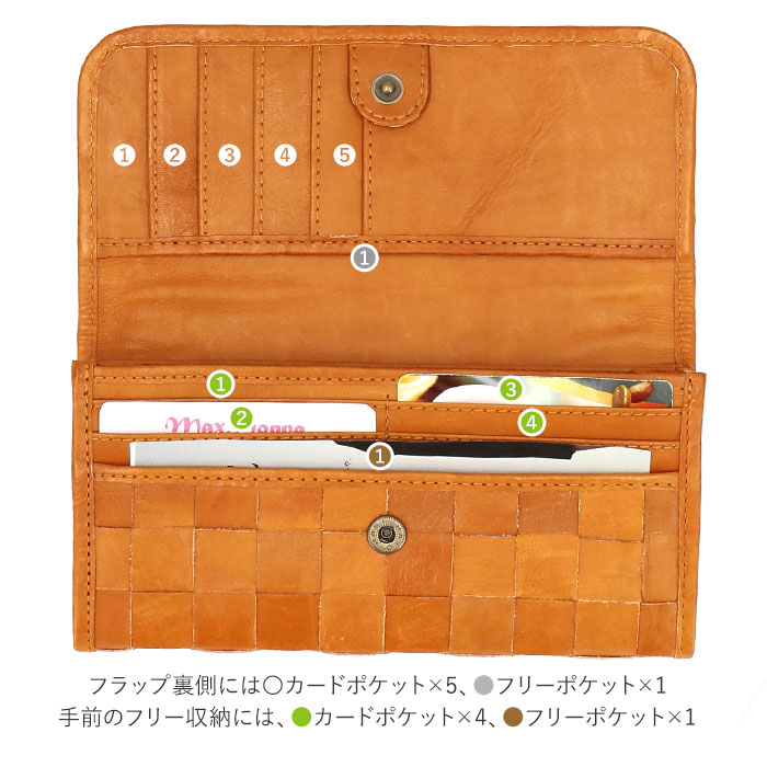 《アナスイ》箱付新品 ポケット多数 レザージャケットデザインかぶせ式レザー長財布