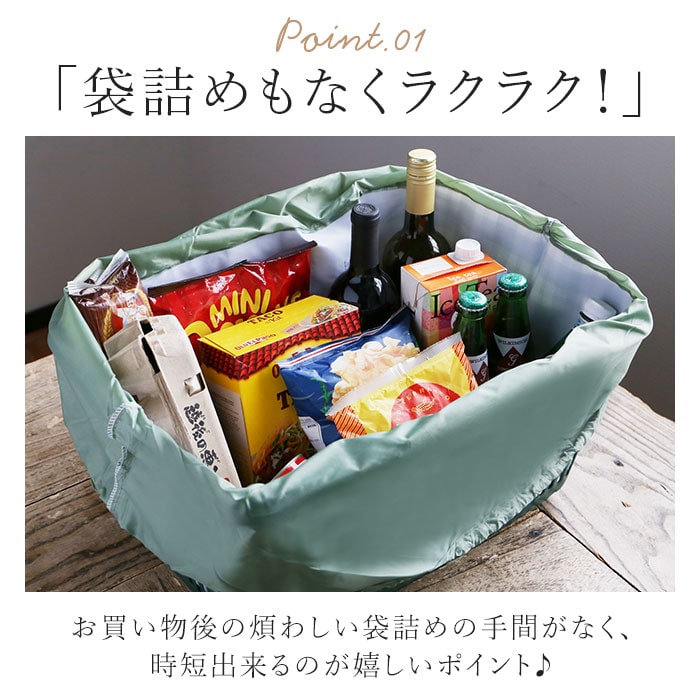 レジカゴ用バッグ 保冷 大容量 通販 エコバッグ マチ広 レジカゴ レジかご 保冷バッグ カゴ型 おしゃれ かわいい シンプル トートバッグ 肩掛け メンズ レディース 男女兼用 お買い物バッグ ショッピングバッグ エコバック Fun Outing セラドングリーン Backyard Family