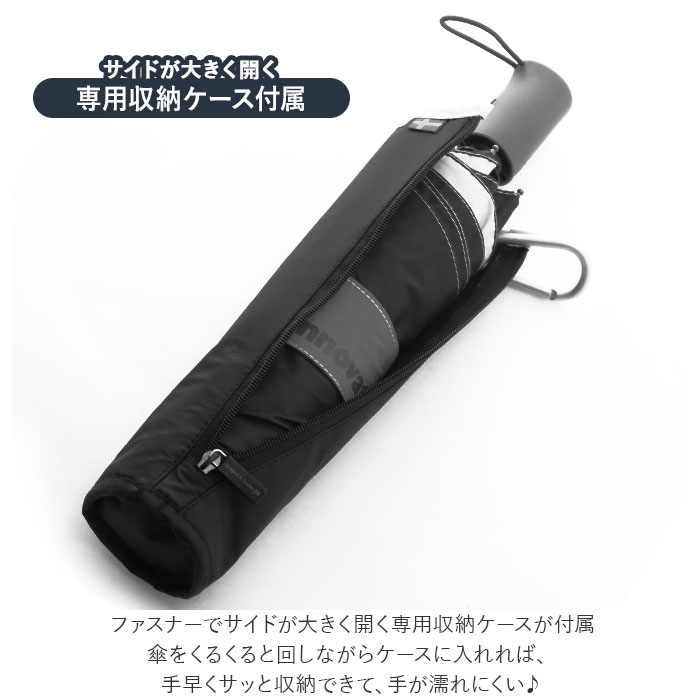 折りたたみ傘 自動開閉 通販 メンズ レディース 晴雨兼用 55cm 6本骨 折り畳み傘 おしゃれ シンプル 無地 Uvカット率99 以上 遮光率99 以上 遮熱 撥水 はっ水 通勤 通学 リフレクター 男女兼用 Innovator イノベーター 折りたたみ傘55cm ペール オレンジ Backyard