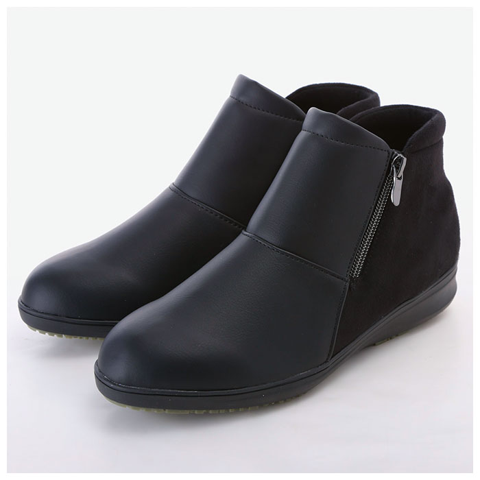 ブーツショートブーツ レディース 靴 シューズ 秋 冬 暖か 4E ゆったり 抗菌 生活防水 はっ水 可愛い ニット 雨 快適 パンジー