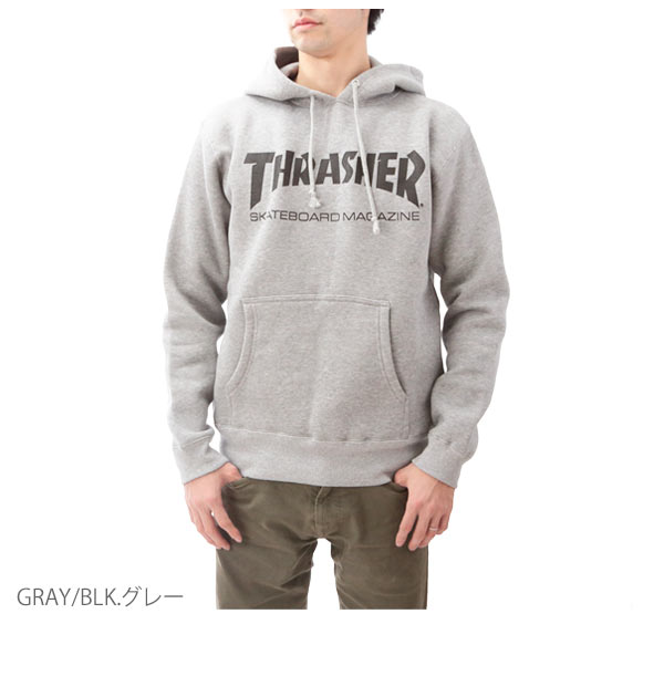 パーカー スラッシャー Thrasher プルオーバー トレーナー スポーツ スウェット 定番 キッズ レディース メンズ スケーター サブカルチャー パーカ ワーク ストリート スケート フーディー マグロゴ パーカ Thrasher158 Th8501 0153 Sサイズ Gray Blk グレー Backyard