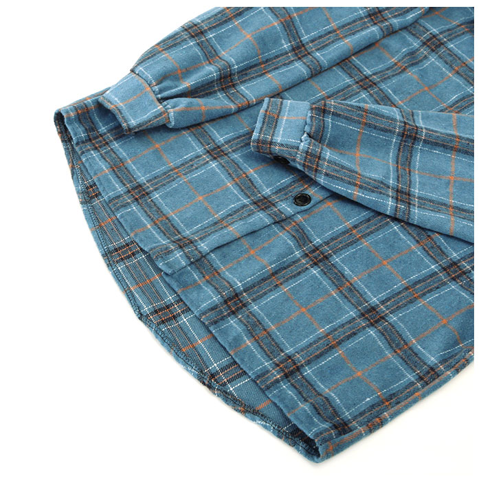 シャツ レディース 秋冬 通販 長袖 おしゃれ 襟付き ネルシャツ 厚手 チェック かわいい ロング 長め 大きめ 可愛い 長袖シャツ カジュアル アウター 服 トップス ブルー Backyard Family Jre Pointが 貯まる 使える Jre Mall