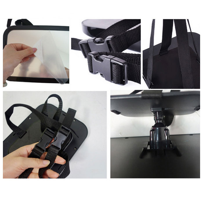 ベビーミラー 通販 車用 車内ミラー 補助ミラー チャイルドシート 後部座席 ベビー 赤ちゃん 子ども 子供 車内 ミラー 鏡 ヘッドレスト 取り付け 角度調整 後ろ向きシート アクセサリー ブラック Backyard Family Jre Pointが 貯まる 使える Jre Mall