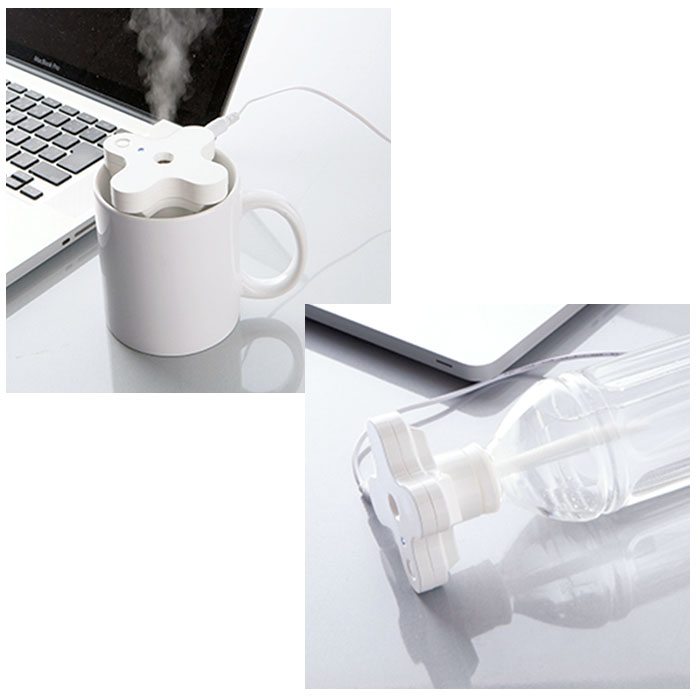 加湿器 卓上 オフィス Usb 通販 小型 かわいい 超音波式 デスク ペットボトル マグカップ コンパクト 携帯 持ち運び 旅行用 乾燥対策 空調家電 Usbグッズ パーソナル加湿器 ボトルキャップタイプ Ts 1147 044 ホワイト Backyard Family Jre Pointが 貯まる 使える