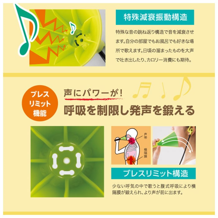 ボイストレーニンググッズ 通販 ウタエット Utaet ボイトレグッズ 消音機能 リアルボイス機能 ブレスリミット機能 カラオケ 練習 声帯 トレーニング 本気 全力 一人カラオケ ひとカラ 腹式呼吸 歌 熱傷 ながらエクササイズ ストレス発散 グリーン Backyard Family Jre Mall