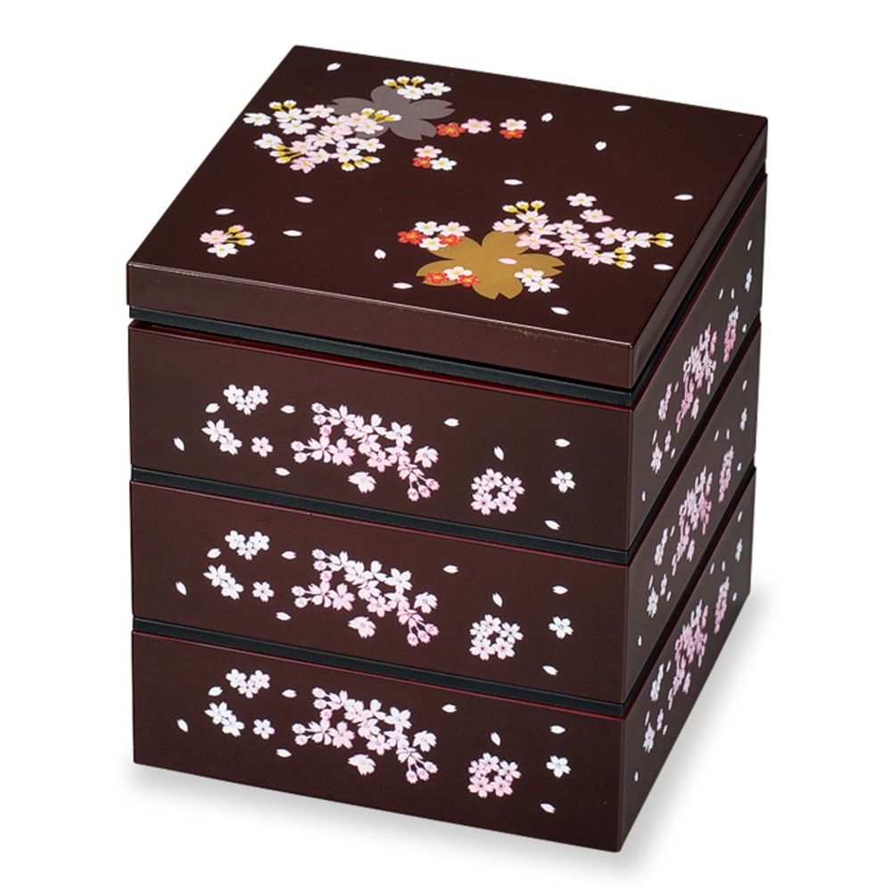 重箱 三段 通販 桜 3段 お重 5寸 ランチボックス ファミリーサイズ お重箱 おせち お花見 行楽 ピクニック 和モダン 晴れの日 弁当 お正月 ハレの日 運動会 行楽弁当 大きめ オードブル 容器 花見 レジャー 4人 5人 4 5人 お弁当 桜小町 Backyard Family