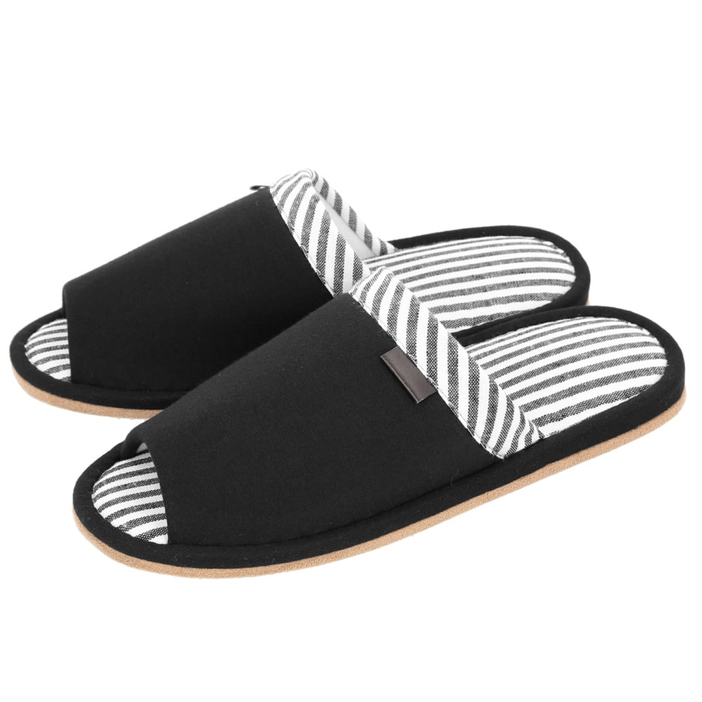 スリッパ メンズ 大きいサイズ 29cm 通販 おしゃれ 室内 男性 滑り止め 紳士用 Llサイズ ビッグサイズ 俺のスリッパ ルームシューズ 室内履き シンプル Monochrome モノクロカフス外縫い グレー ブラック ブラック Backyard Family Jre Mall