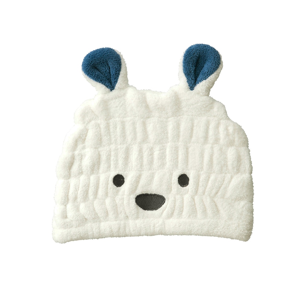 通販 タオルキャップ 子供 キッズ ヘアキャップ 吸水 女の子 男の子 キャップタオル 耳付き ドライキャップ タオルドライ 大人 かわいい おしゃれ どうぶつ アニマル 海 プール 湯上り スイミング ウサギ シロクマ コアラ Carari Zooie カラリ シロクマ Backyard Family
