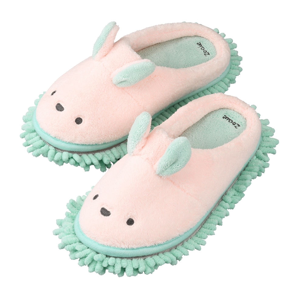 モップスリッパ 洗える 通販 お掃除スリッパ お掃除 スリッパ Carari カラリ 掃除 かわいい マイクロファイバー おしゃれ 洗面所 フローリング アニマル ウサギ コアラ クマ Carari シービージャパン サイズ約23 25cm ウサギ Backyard Family Jre Mall