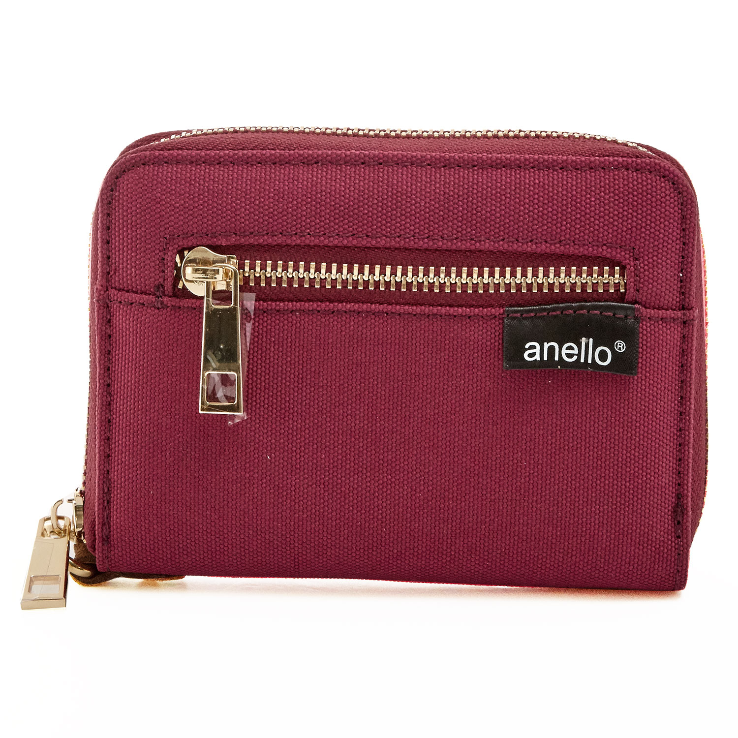 財布 アネロ Anello レディース メンズ 折り財布 ブランド 定番 ハーフウォレット こども Box型小銭入れ 二つ折り財布 ファスナー 小銭入れあり ラウンドファスナー 小さい コンパクト シンプル 二つ折り レディース財布 At B1222 Car Wallet Atb1222 Caatb1222 Wi ワイン