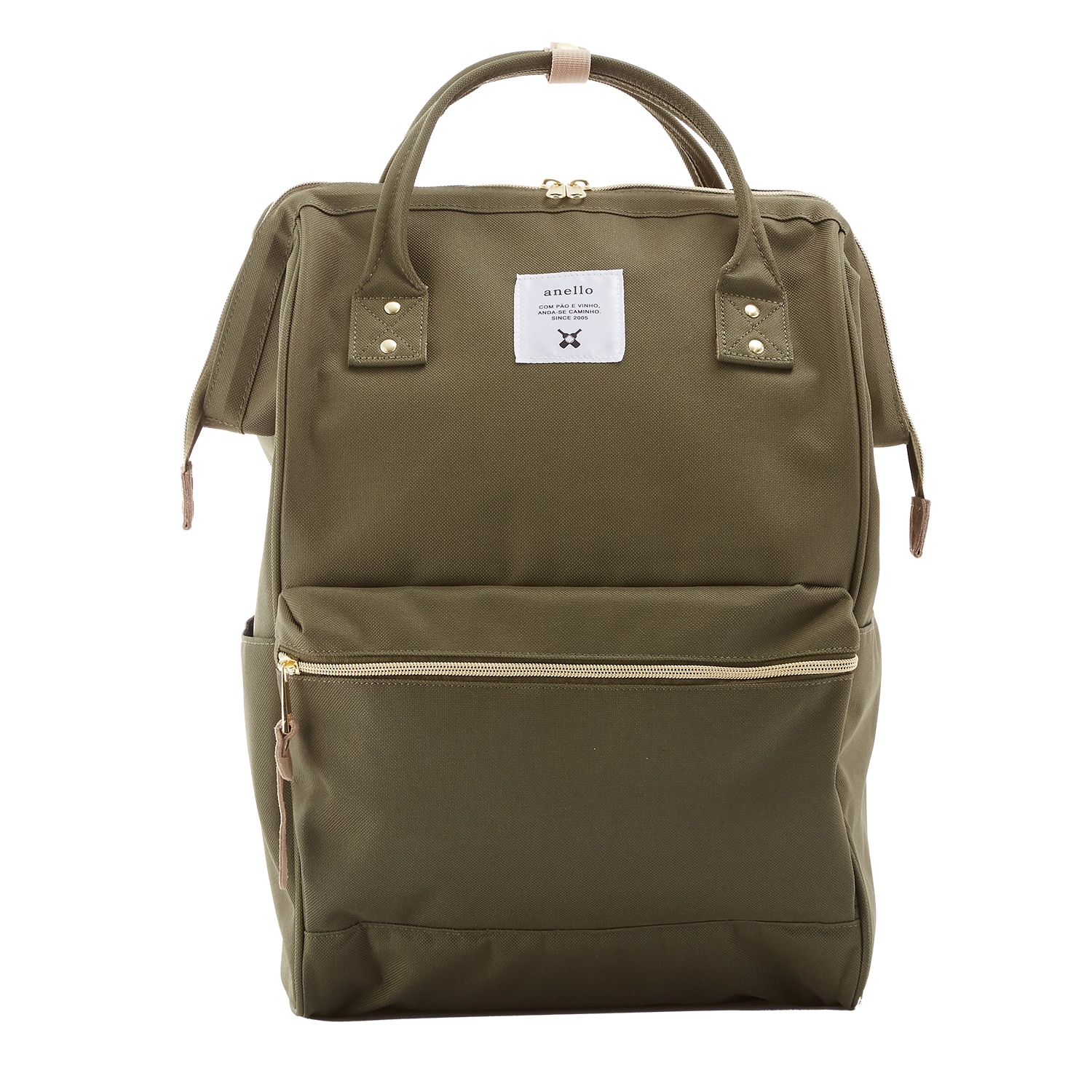 リュック ラージシリーズ 大きめ アネロ Anello 通販 がま口 マザーズバック マザーズバッグ レディース 大人 アネロリュック 大容量 かわいい 丈夫 おしゃれ 高校生 大きい 通学 ママ リュックサック ママバッグ 軽量 背面ファスナー付き Kh カーキ Backyard Family