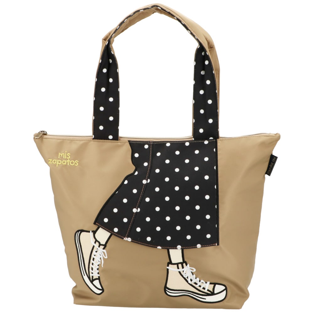 トートバッグ レディース 通販 大きめ 布 ブランド Mis Zapatos 通学 通勤 大人 かわいい おしゃれ カジュアル デイリー ママバッグ マザーズバッグ 花柄 ドット ストライプ スニーカートート 靴トート ファスナー 柄スカート トート ベージュ Backyard Family Jre