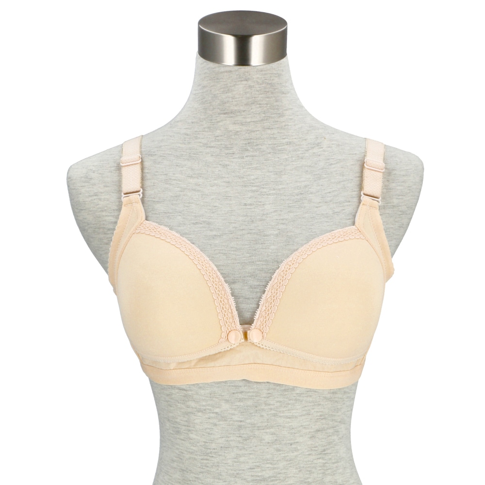 授乳ブラ ノンワイヤー 通販 前開き 可愛い 垂れ 前あき マタニティ ブラ ママ 産前産後 妊娠中 レディース インナー ブラジャー スナップボタン ホック式 3ホック カジュアル 75b 75c 80b 80c 85b 85c 90b 90c 大きなサイズ 95b 95c 75b ベージュ Backyard