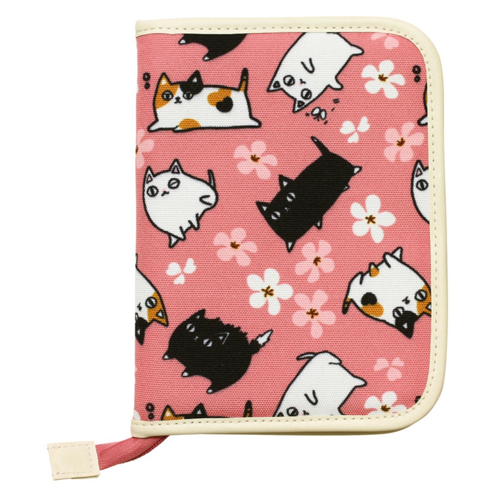 母子手帳ケース シンプル 通販 マルチケース 母子手帳 通帳 銀行 かわいい お薬手帳 保険証 診察券 猫 ねこ 見開き ラウンドファスナー カード 収納 ファスナー 検診 通院 ママ ベビー キッズ ピンク Backyard Family Jre Mall