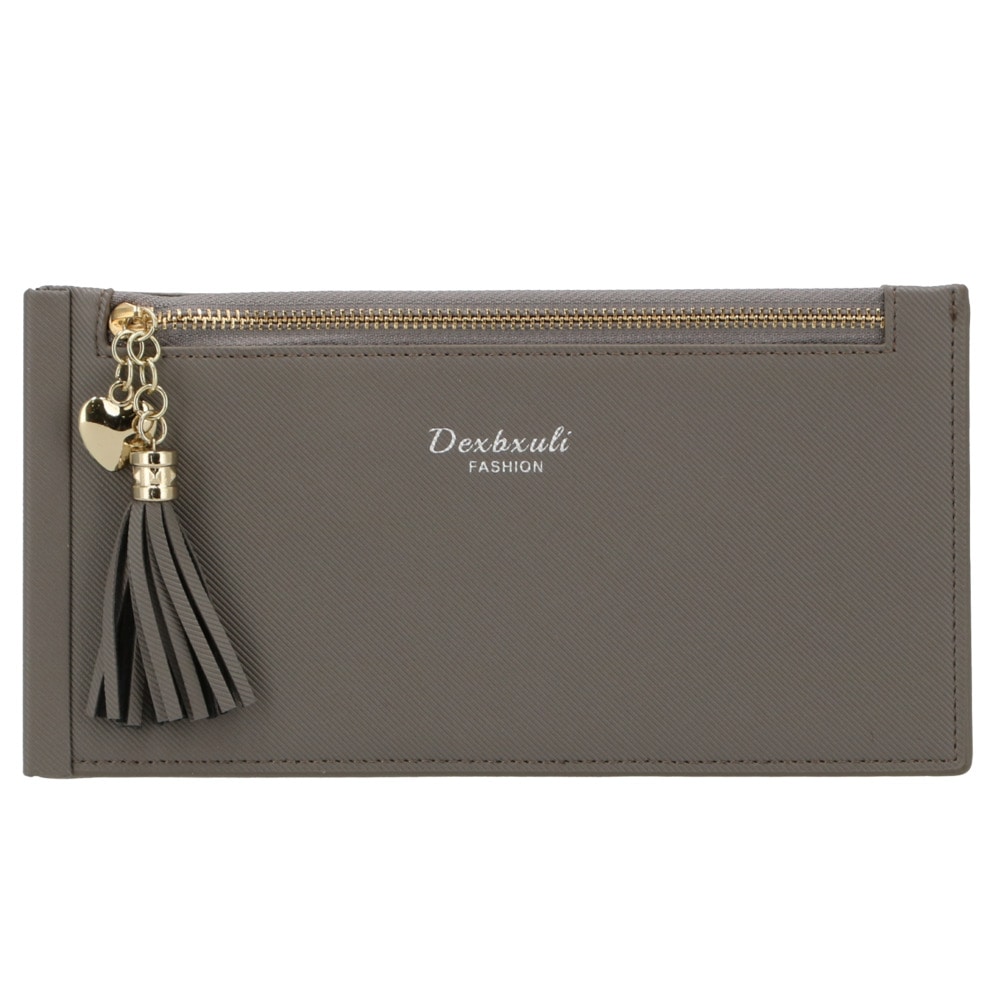 カードケース レディース 薄型 通販 おしゃれ たくさん入る 大容量 かわいい 財布 長財布 薄い カードホルダー カード入れ 旅行 トラベル 薄型 カードウォレット タッセル ハート チャーム ポケット グレー Backyard Family Jre Mall