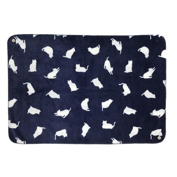 ひざ掛け おしゃれ ふわふわ 通販 膝掛け 暖かい ブランケット かわいい ふわふわ もこもこ あったか フランネル 3way ポンチョ ボレロ オフィス 職場 車内 車 学校 防寒 毛布 ブランケット 2a キャットネイビー Backyard Family Jre Pointが 貯まる 使える Jre Mall