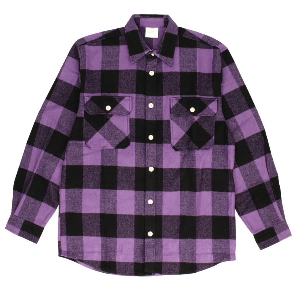 メンズ フランネルシャツ 通販 アメカジ ブランド ロスコ Rothco ネルシャツ 厚手 8oz 8オンス チェック ブロックチェック シンプル カジュアル Extra Heavyweight Flannel Shirt ミリタリー カジュアルシャツ トップス サイズｓ ｕｓ 39 Purple Backyard Family