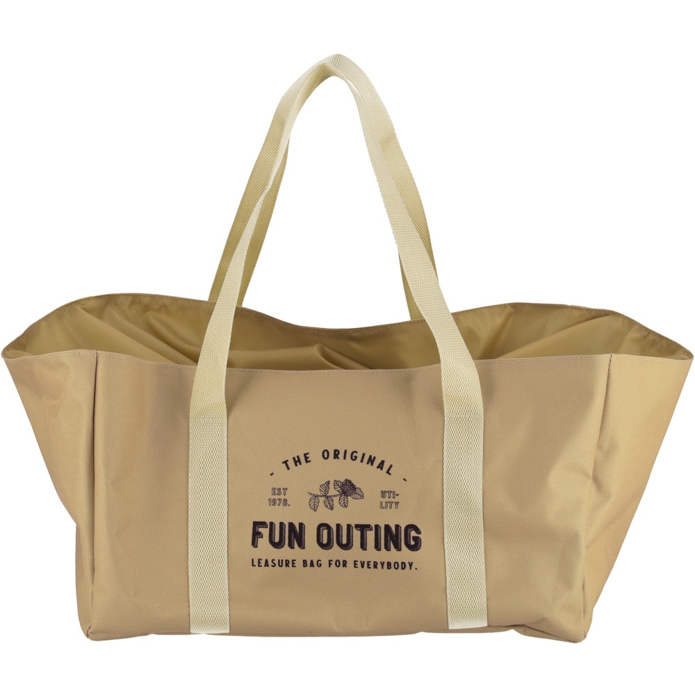 レジカゴ用バッグ 保冷 大容量 通販 エコバッグ マチ広 レジカゴ レジかご 保冷バッグ カゴ型 おしゃれ かわいい シンプル トートバッグ 肩掛け メンズ レディース 男女兼用 お買い物バッグ ショッピングバッグ エコバック Fun Outing ベージュ Backyard Family Jre