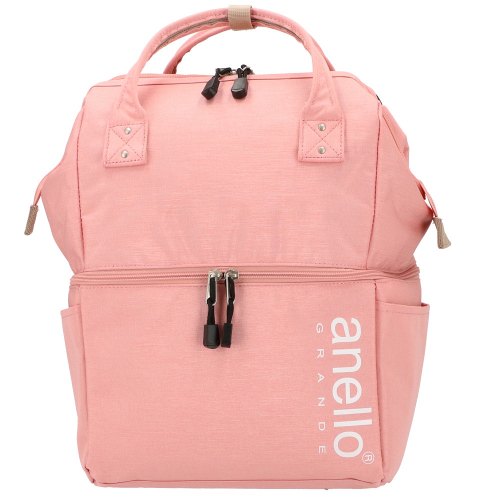 アネロ リュック 通販 メンズ レディース がま口 口金 ブランド Anello Grande 通勤 メンズ レディース 通学 学生 マザーズバッグ ママリュック 旅行 おでかけ シンプル おしゃれ 仕分け 整理整頓 スポーツ 部活 ジムバッグ 微光沢杢ポリ Ls ラスター 口金2層 リュック