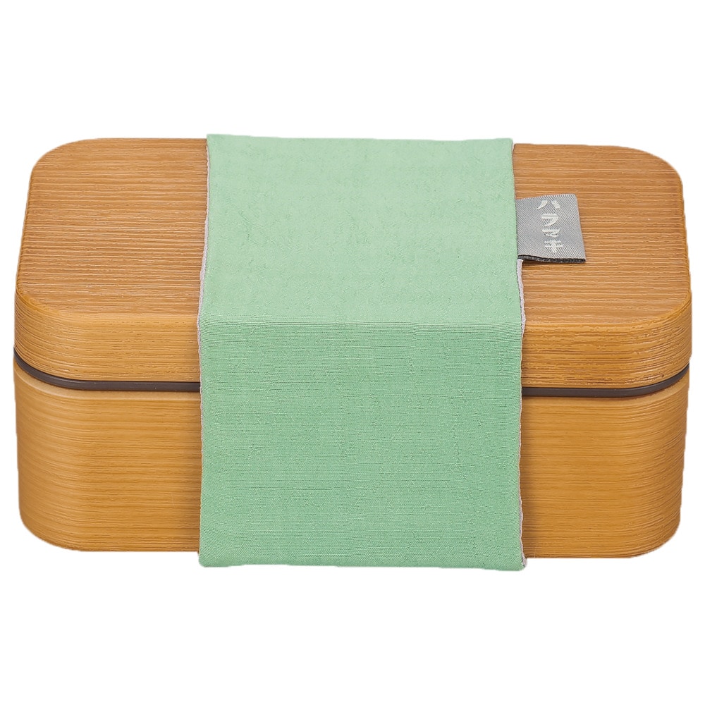 弁当箱 おしゃれ 一段 通販 女子 1段 ランチボックス 600ml ゴムバンド ハラマキ 木目 シンプル 無地 かわいい 大人 小学生 お弁当箱 遠足 運動会 ランチ 弁当 ハラマキベントウ 木目長角弁当 S 600 弁当600ml ナチュラルｘグリーン Backyard Family Jre Pointが