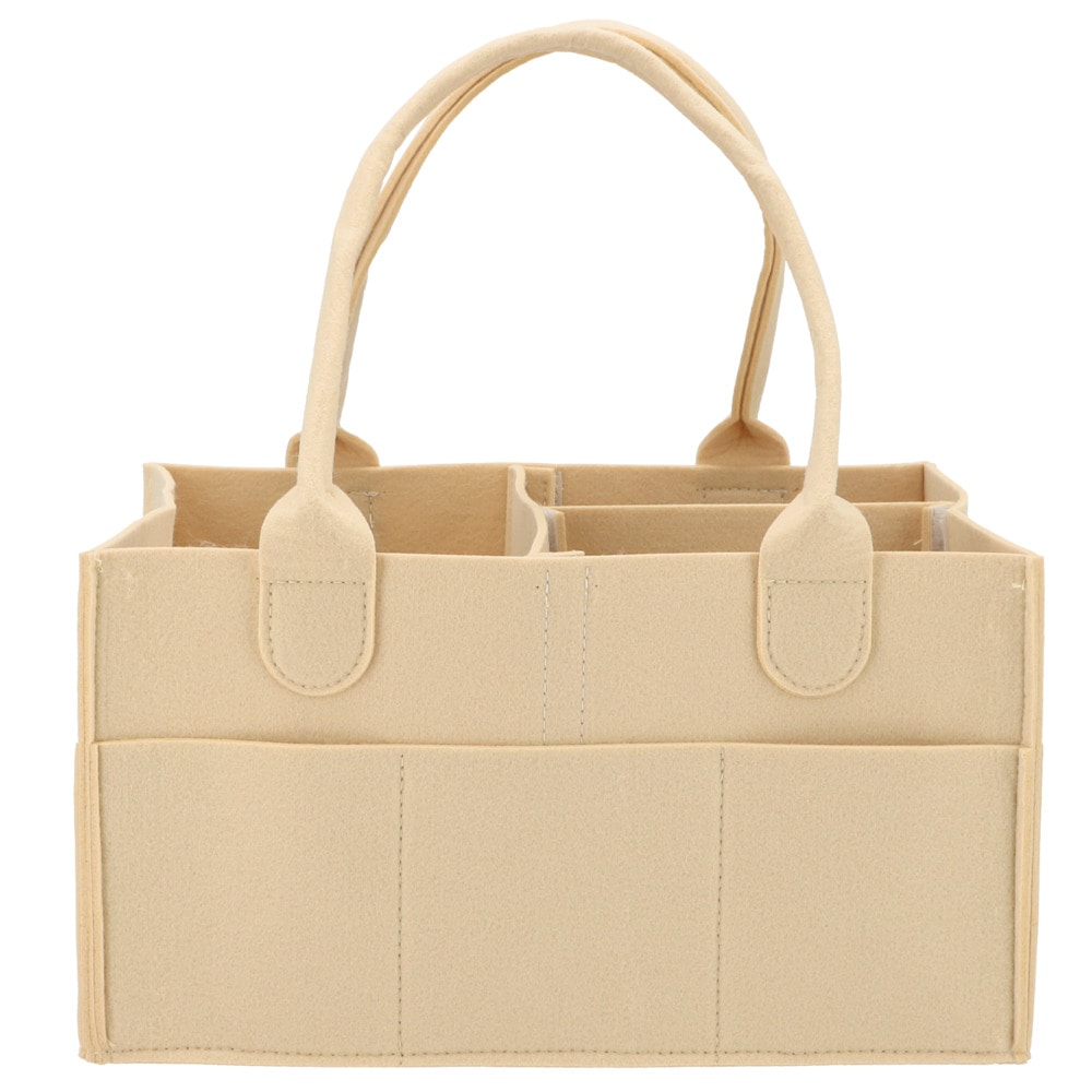 おむつストッカー 通販 おむつ 収納 持ち運び オムツストッカー おむつケース 大容量 仕切り付き ポケット付き おむつ収納 ストック 収納ケース フェルト バスケット 軽量 軽い おしゃれ シンプル 無地 ベビー キッズ ベージュ Backyard Family Jre Pointが 貯まる