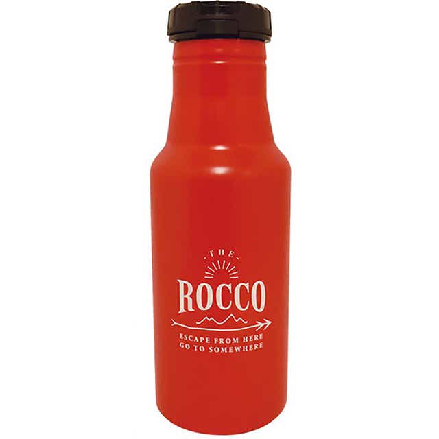 ステンレスボトル Rocco ロッコ 通販 マグボトル 500ml 0 5l 保冷 保温 ワンタッチ 直飲み ステンレスボトル 魔法瓶 広口 洗いやすい マイボトル シンプル おしゃれ フック リング付 ステンレス マイ水筒 通勤 通学 男女兼用 アウトドア レジャー 500ml 8177re レッド