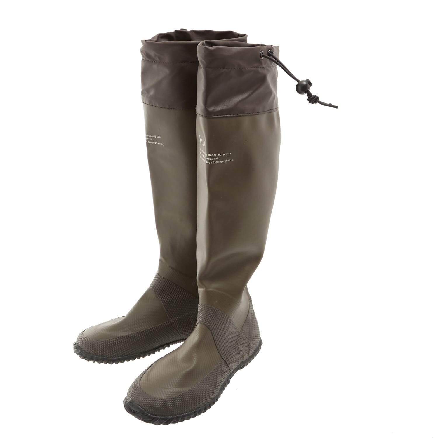 レインブーツ Kiu キウ 通販 レディース メンズ 男女兼用 撥水 折りたたみ 折り畳み 長靴 収納袋付き ロング ブーツ パッカブル 合成ゴム レイングッズ 男性 女性 紳士 雨具 雨靴 かわいい おしゃれ 伸縮自在 フェス 野外 アウトドア 雨 靴 サイズs ブラウン Backyard