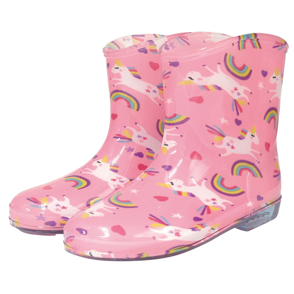 レインブーツ キッズ おしゃれ 通販 ショート 女の子 男の子 男女兼用 履きやすい 園児 キッズ 子供靴 子供用 こども かわいい 長靴 雨靴 梅雨 台風 畑 Sサイズ 約16cm Mサイズ 約18cm Lサイズ 約cm 雨具 L 約cm ユニコーンpk Backyard Family Jre