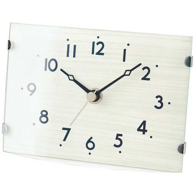 置時計 おしゃれ 小さい 通販 卓上 時計 木目調 Mdf 北欧 置き時計 アナログ 掛け時計 音がしない 掛け 置き 両用 連続秒針 シンプル コンパクト 置き掛け兼用時計 新築祝い 結婚祝い ギフト プレゼント Rimlex リムレックス ヒーリングステラ W 712 W712wh ホワイト