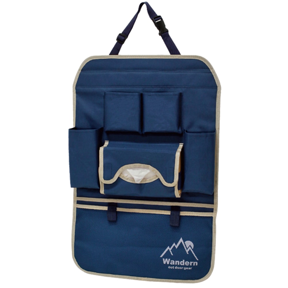 カー用品 便利グッズ おしゃれ 通販 室内 収納 マルチポケット 車内収納ポケット 車内 ティッシュboxケース 雑貨 シートポケット ティッシュケース カーグッズ ドライブ ドリンクホルダー かわいい 多収納 多機能 小物入れ カーアクセサリー ネイビー Backyard Family