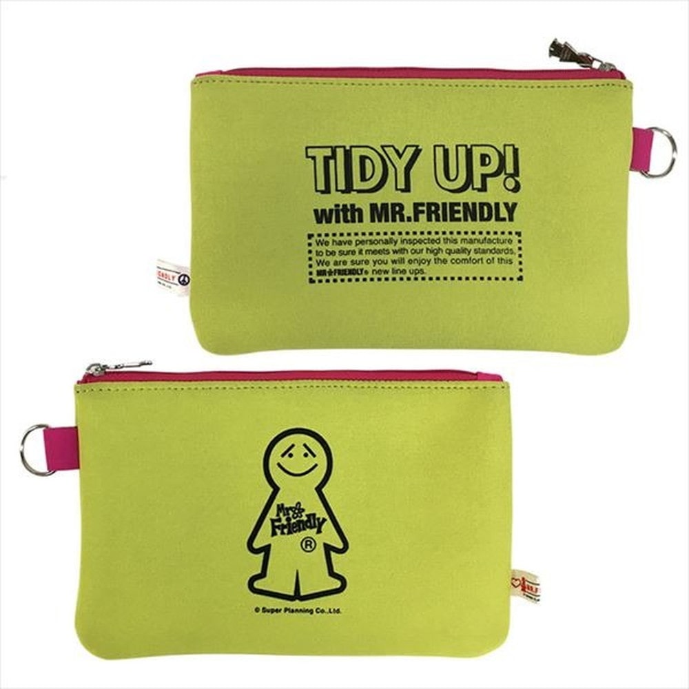ミスターフレンドリー Mr Friendly ポーチ 通販 ミスターフレンドリーカフェ 文房具 小物 化粧 かわいい おしゃれ ダイバー素材 ポーチ 小物入れ 筆箱 コスメ Yellow Backyard Family Jre Pointが 貯まる 使える Jre Mall