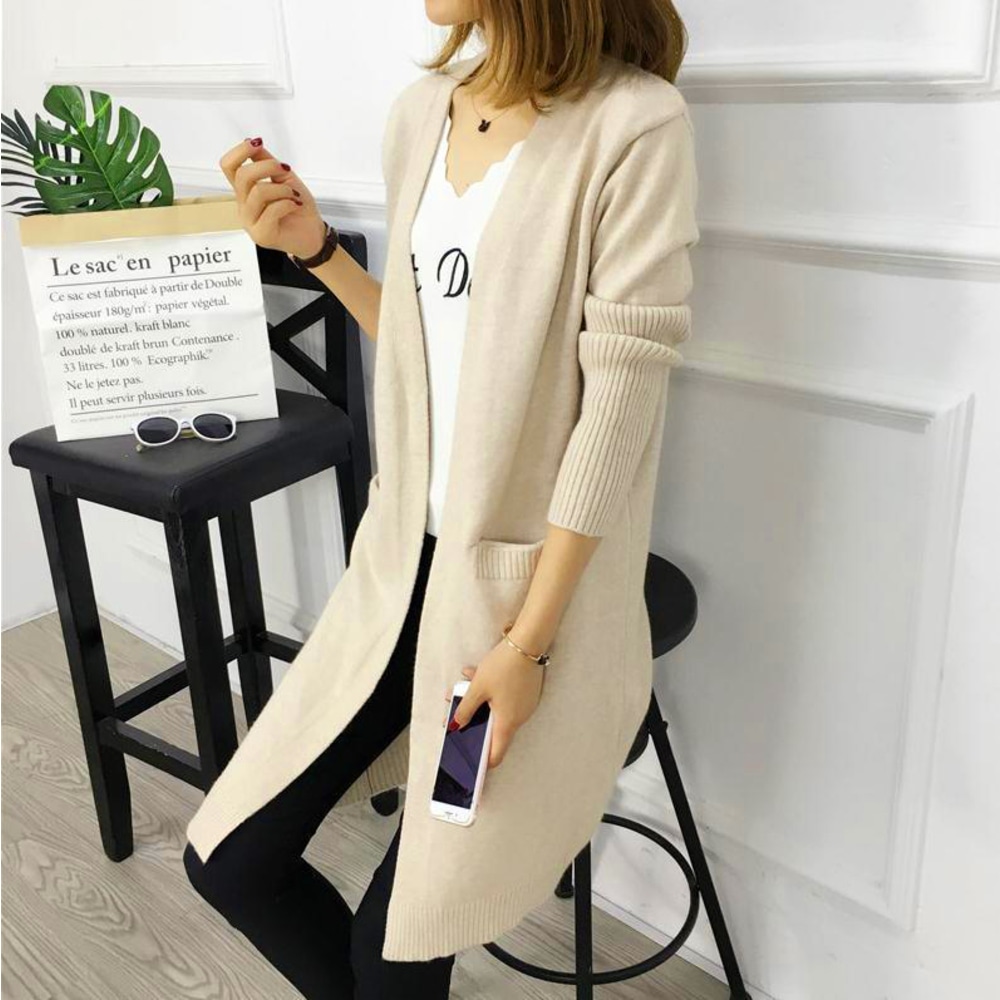 ロングカーディガン 秋冬 レディース 通販 カーディガン ロング ニット ポケット 長袖 ゆったり 大きめ オフィス 学生 春 秋 冬 おしゃれ カジュアル きれいめ 上品 ドロップショルダー 防寒 冷房対策 トップス クリーム Backyard Family Jre Mall