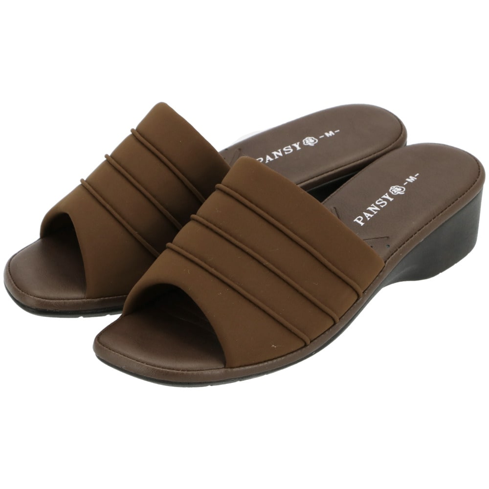 サンダル レディース 履きやすい 通販 パンジー Pansy 歩きやすい 軽い 軽量 疲れにくい 滑りにくい シンプル カジュアル つっかけ オフィス サンダル ローヒール オフィス 職場 室内履き 春夏 ご近所履き 靴 Mサイズ ブラウン Backyard Family Jre Pointが 貯まる