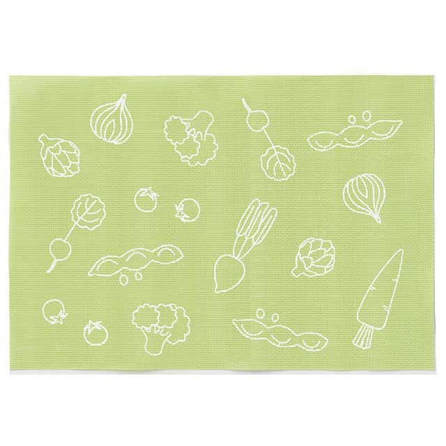 ランチョンマット 撥水 おしゃれ 通販 洗える 手洗い はっ水 32 45cm プレースマット 子供 キッズ ファミリー お揃い おそろい 色違い 柄違い シンプル かわいい ランチ クロス ランチマット A Table ア タブル キッチンファブリック 配膳用品 ベジタブルグリーン