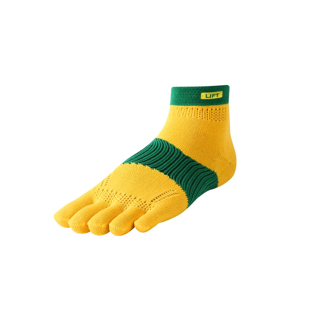 靴下 メンズ スポーツ 通販 アールエルソックス レディース ミドル丈 スポーツソックス 5本指ソックス 吸汗 抗菌 防臭 超立体製法 アーチサポート 土踏まず Lift 5本指 Ra 3001 R L Socks アウトドア L 26 28cm イエロー グリーン Backyard Family Jre Pointが