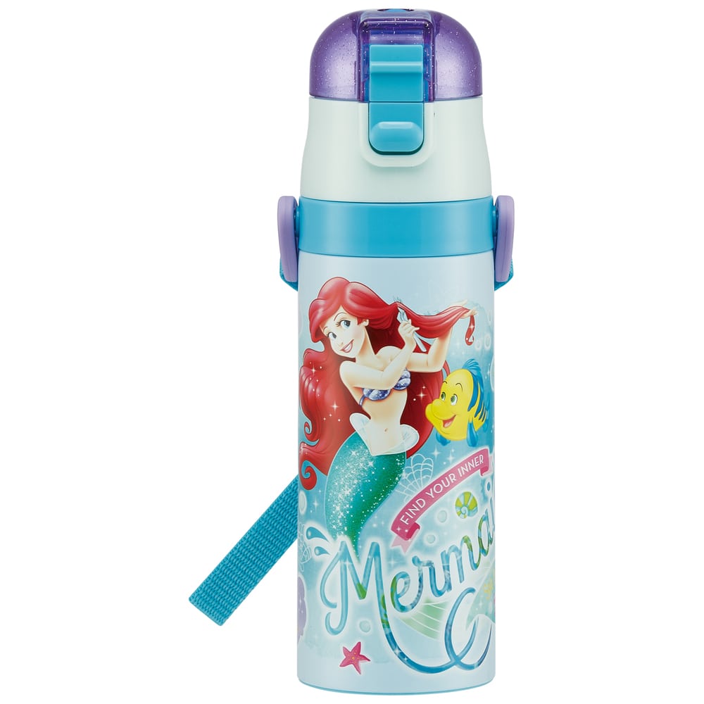 水筒 子供 ステンレス 直飲み 通販 470ml 保冷 肩掛け ワンプッシュ 軽い 軽量 マグボトル ダイレクトボトル キッズ 子ども用 キャラクター ディズニー Disney プリンセス トイストーリー キティ マイメロ スヌーピー すみっコぐらし トミカ カーズ アリエル２０