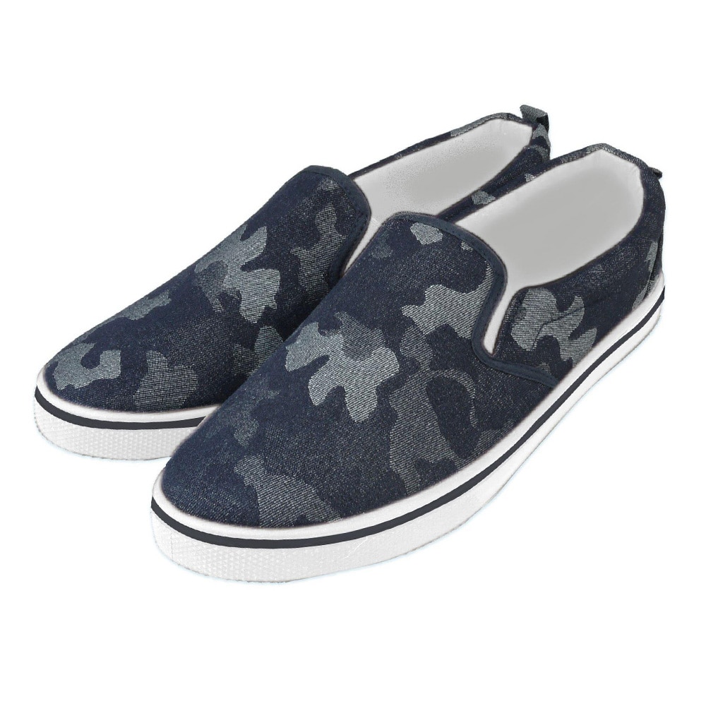 スリッポン メンズ スニーカー 通販 おしゃれ 履きやすい 黒 白 アイボリー 通学 通勤 40代 靴 シューズ 無地 シンプル ローカット 紐なし ヒモなし 履きやすい スウェットスリッポン メンズ Mサイズ 約25 26cm Lサイズ 約26 27cm カモフラ 迷彩 L約26 27cm カモフラ