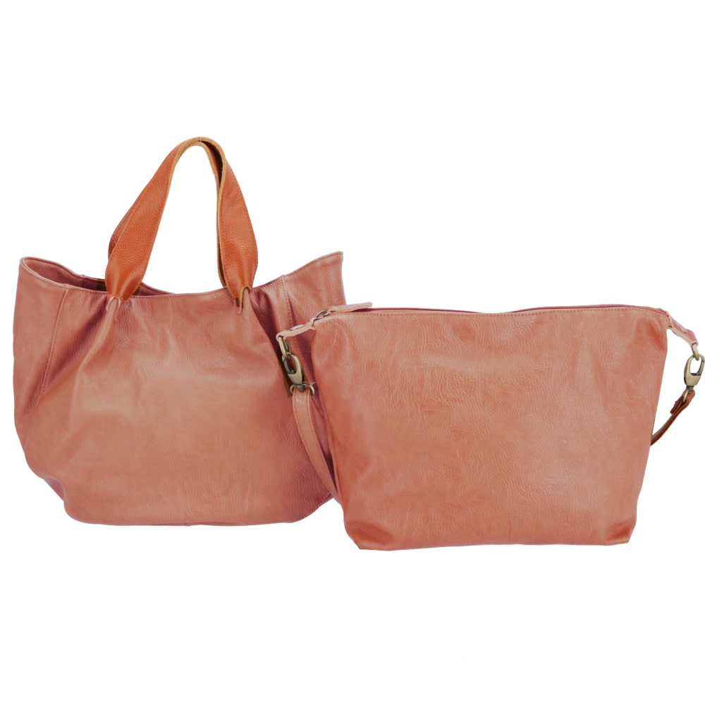 トートバッグ レディース 通販 小さめ 通勤 ブランド Kupukupu 合皮 フェイクレザー 2way 3way バッグインバッグ ポーチ ショルダーバッグ おしゃれ かわいい シンプル ナチュラル 465 ギフト プレゼント 母の日 ホワイデート ピンク Backyard Family Jre Point