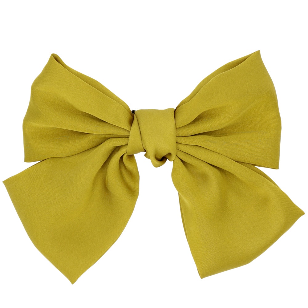 ヘアアクセサリー クリップ 通販 リボン 大きい バレッタ ヘアアクセ ヘアクリップ 大 結婚式 シフォン とろみ おしゃれ シンプル アクセサリー マスタード Backyard Family Jre Pointが 貯まる 使える Jre Mall