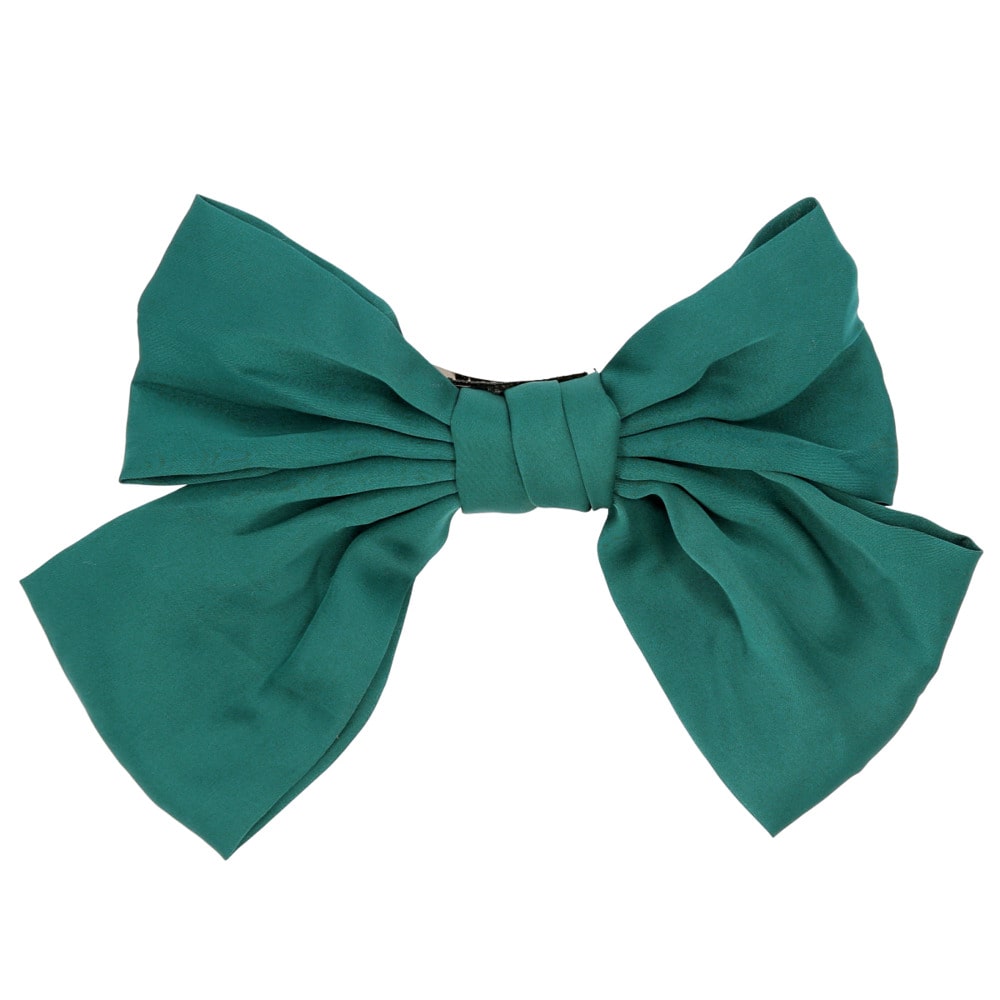 ヘアアクセサリー クリップ 通販 リボン 大きい バレッタ ヘアアクセ ヘアクリップ 大 結婚式 シフォン とろみ おしゃれ シンプル アクセサリー スレートグリーン Backyard Family Jre Pointが 貯まる 使える Jre Mall