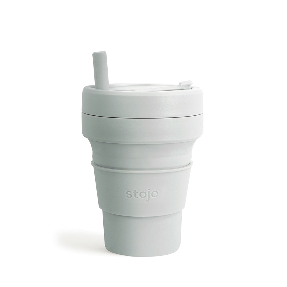 ストージョ ボトル 通販 タンブラー おしゃれ ふた付き Stojo Biggie 470ml 16oz グランデサイズ カフェ コンビニ コーヒーショップ マイタンブラー かわいい シンプル 直飲み ストロー付き 食洗機 対応 スリーブ付き 折りたたみ 携帯 コンパクト アウトドア