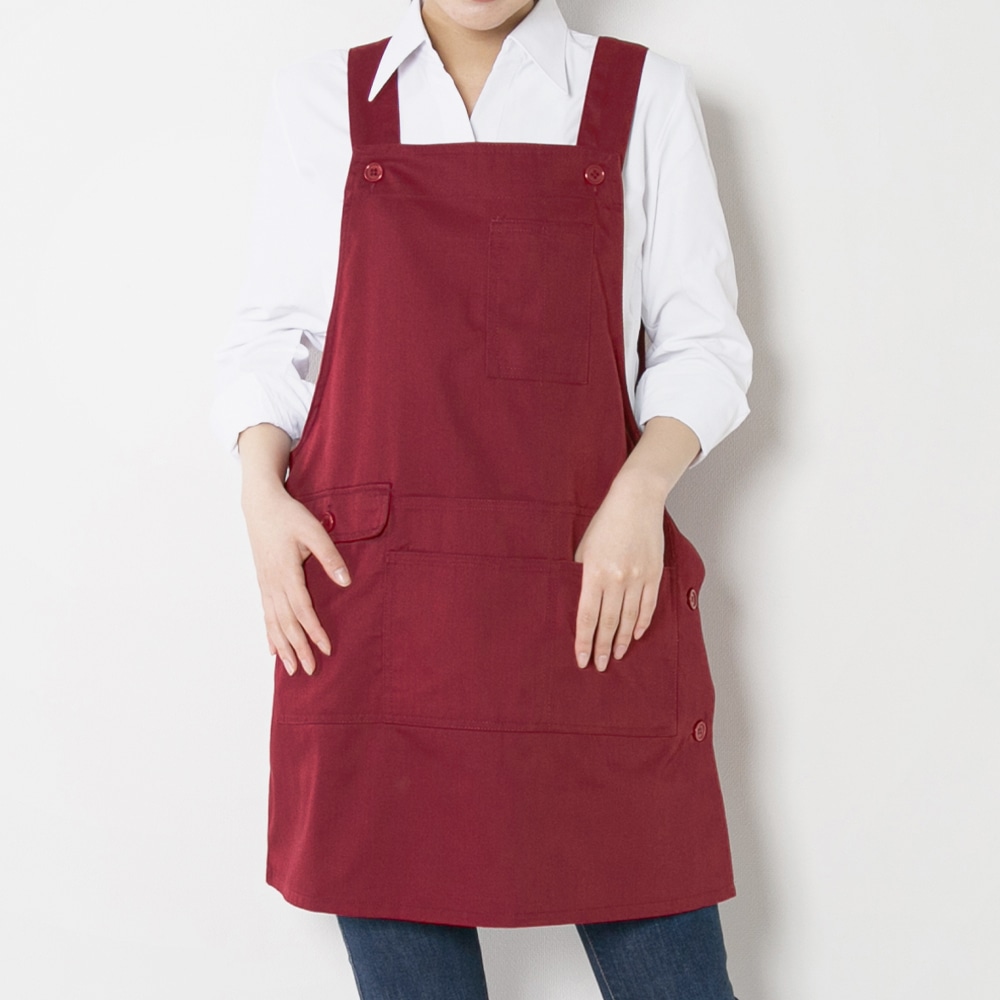 エプロン おしゃれ 通販 ええエプロン ナチュラル レディース H型 ワンピース ゆったり ブラック ネイビー レッド カーキ ポケット たくさん 保育士 カフェ 文化祭 イベント 無地 すっぽりかぶる 前掛け ギフト プレゼント レッド Backyard Family Jre Pointが