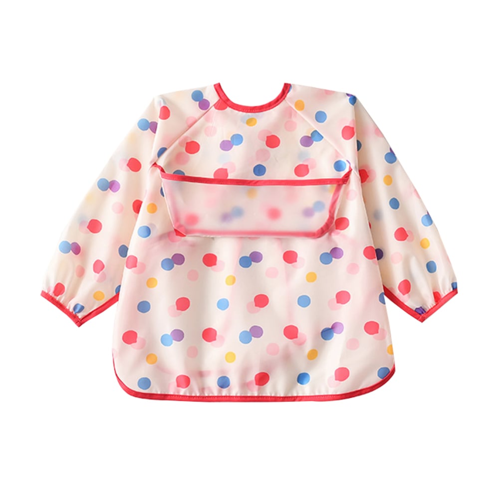 お食事エプロン 長袖 通販 ベビー用エプロン 長そで ロング 女の子 男の子 保育園 入園準備 ベビー スタイ ベビー用品 防水 ベビーエプロン スモック かわいい おしゃれ 園児 赤ちゃん 出産祝い Mサイズ ドット Backyard Family Jre Pointが 貯まる 使える Jre Mall