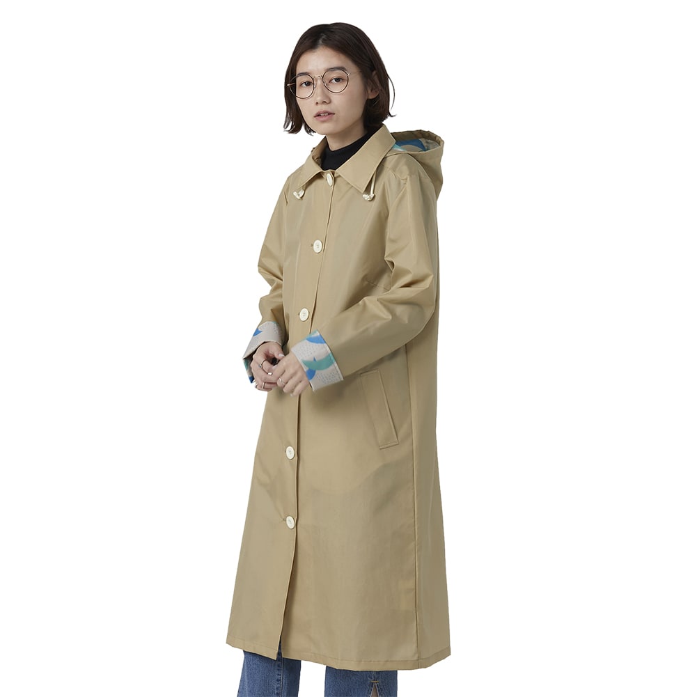 Wpc レインコート レディース おしゃれ 通販 ロング 長め はっ水 撥水 自転車 ママ 通学 通勤 シンプル 無地 ワークコート ブランド 大人 かわいい 入学祝い アウター コート プレゼント ギフト レインウェア 収納ポーチ付き Work Coat レインコート ワールドパーティ Wpc