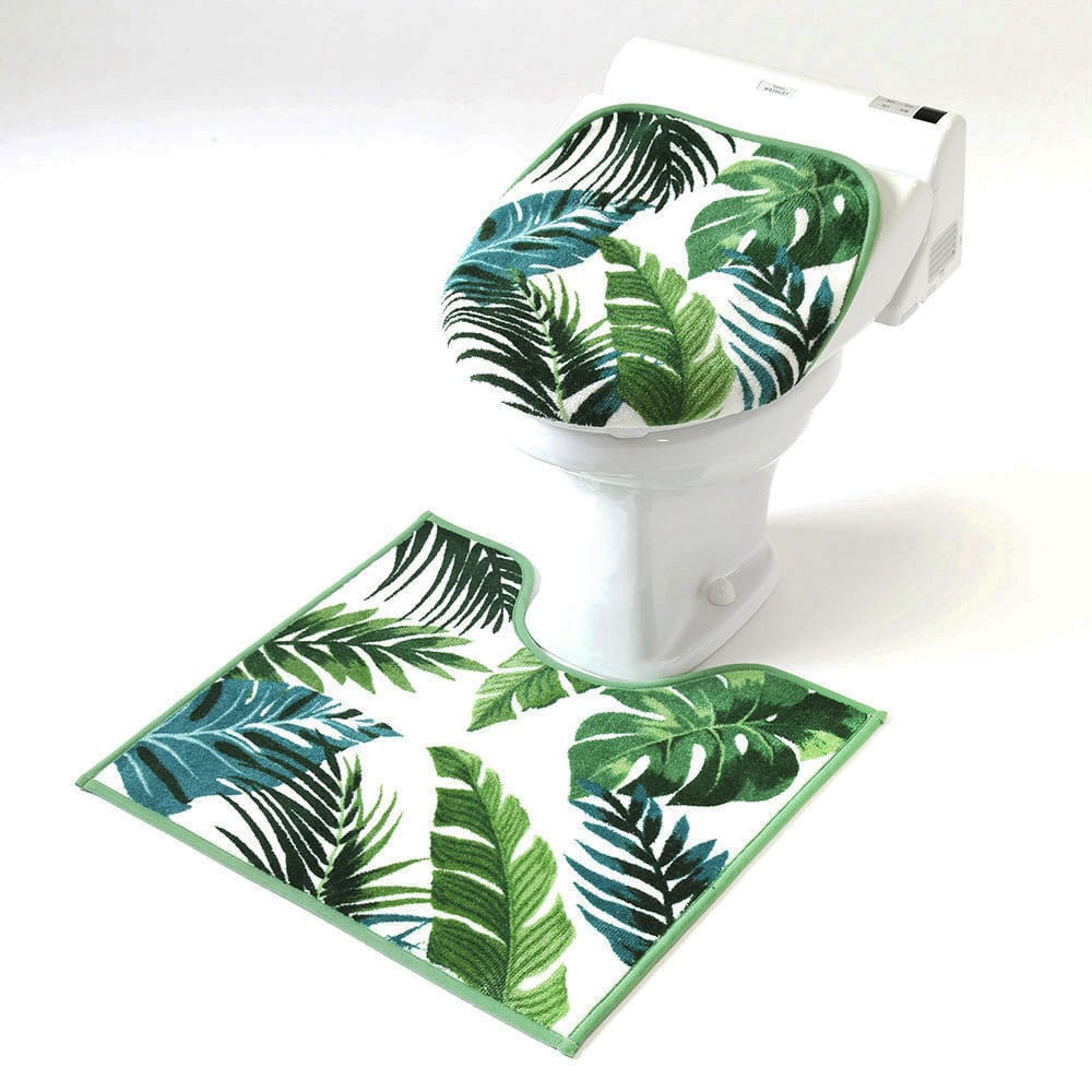 トイレマット トイレ2点セット 横綱クリエーション トイレカバー トイレフタカバー トイレマット モダン かわいい おしゃれ ベーシック ナチュラル シンプル 暖房便座 洗浄便座 2点セット トイレカバー トイレマットカバー2点セット 北欧 洋式2点 ボタニカ Backyard