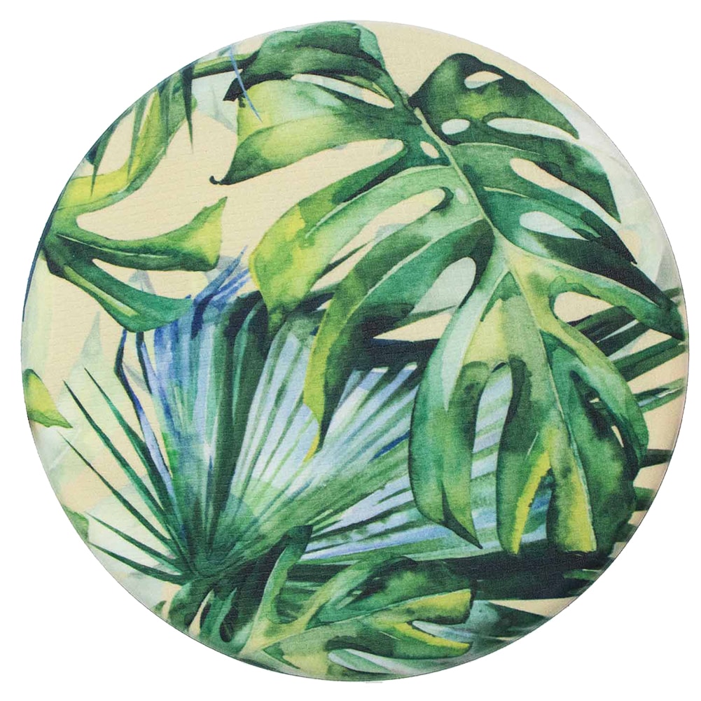 チェアパッド 丸 通販 おしゃれ チェアマット 椅子用 座布団 Pvc製 35cm 拭ける いす用 クッション まる型 円型 イス インテリア 拭くだけ パッド お掃除簡単 座面クッション ジャングル 新生活 防ダニ 防臭 防炎 ファブリック ジャングル Backyard Family Jre Point