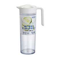 ピッチャー 1.4L 通販 タテヨコスリムピッチャー 1400ml スリムボディ スリムボデー 横にもおける ヨコ置き 熱湯OK 広口 洗いやすい 冷蔵庫 ドアポケット 防汚加工キャップ
