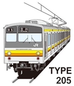 【鐵道商店】　鐵T（大人用 半袖）A-14「JR東日本 205系 南武線」